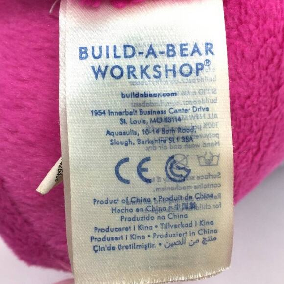 BUILD A BEAR Candy Hearts Pink Valentine Unicorn 19" Stuffed Plush Rainbow hair - Picture 9 of 11